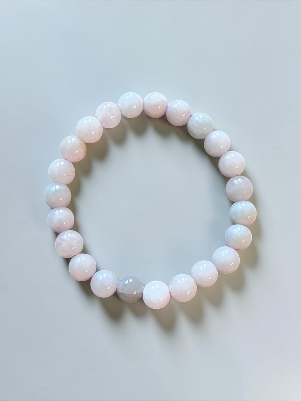 Genuine Green White Lavender Pink Jade Bead Stretch Bracelet